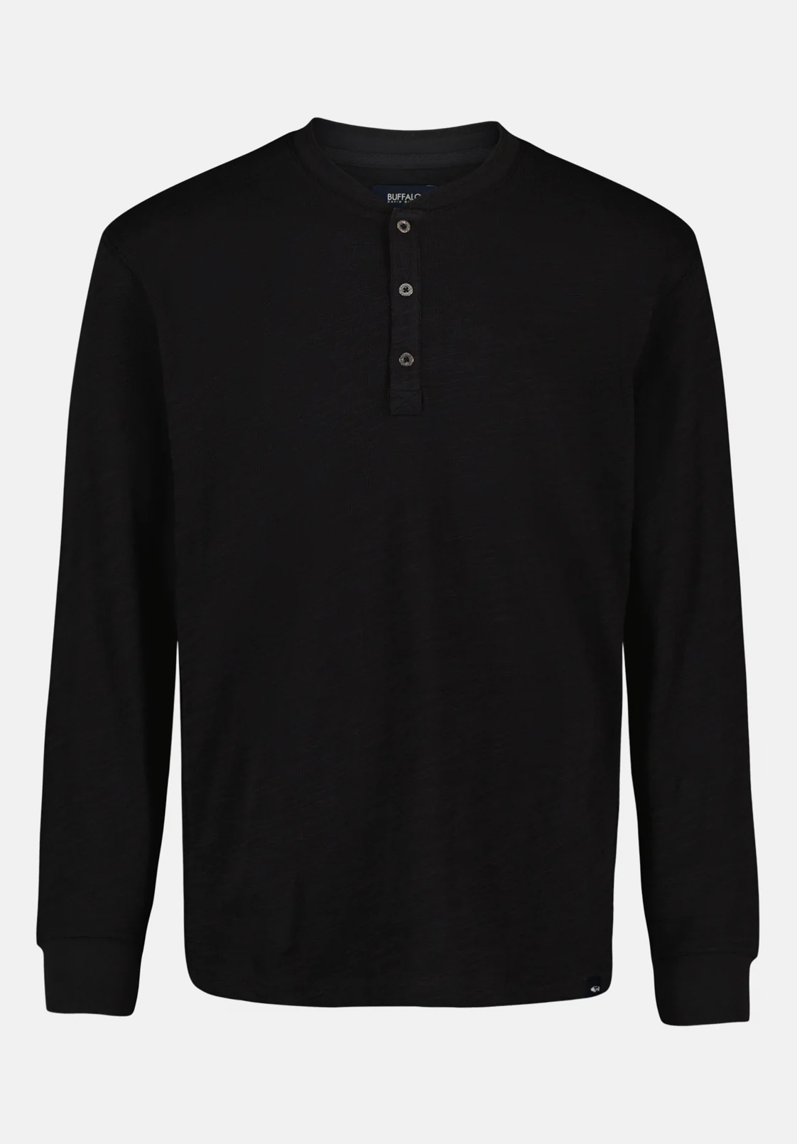 Kandid Men's Long Sleeve Relaxed Henley, Black - BM24660 - Image 5