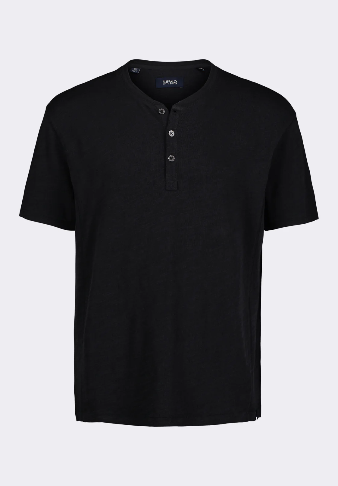 Kandido Men's Short Sleeve Slub Knit Henley, Black - BM24605 - Image 5