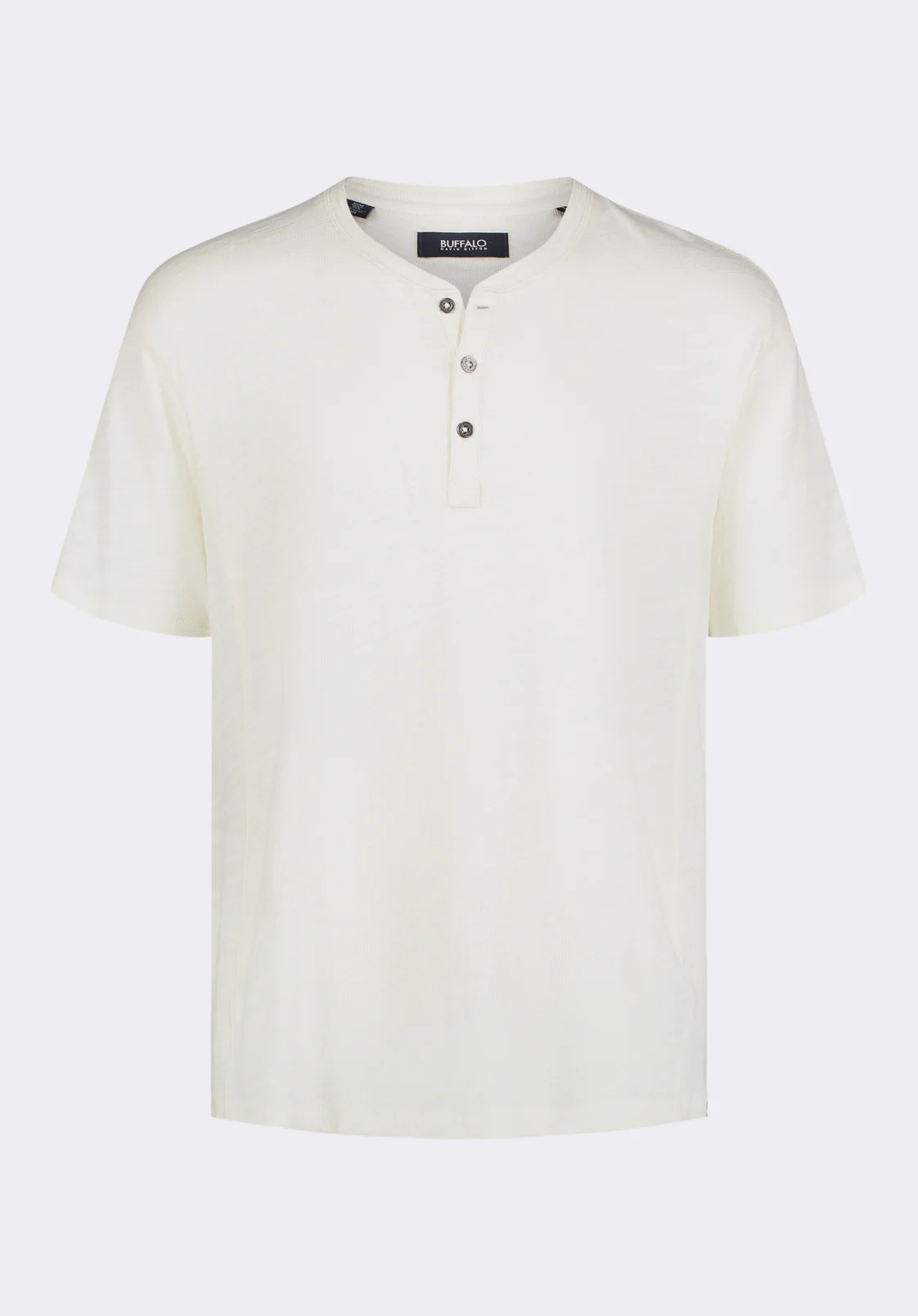 Kandido Men's Short Sleeve Slub Knit Henley, Milk - BM24605 - Image 5