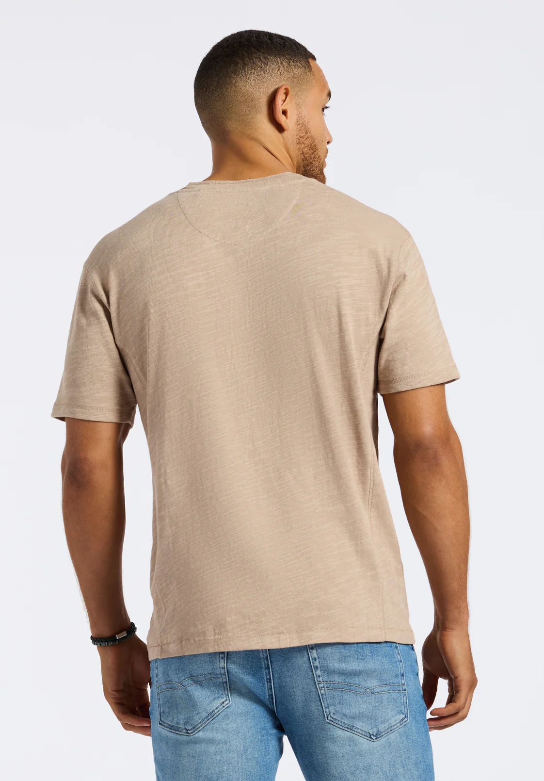 Kandido Men's Short Sleeve Slub Knit Henley, Tuffet - BM24605 - Image 3