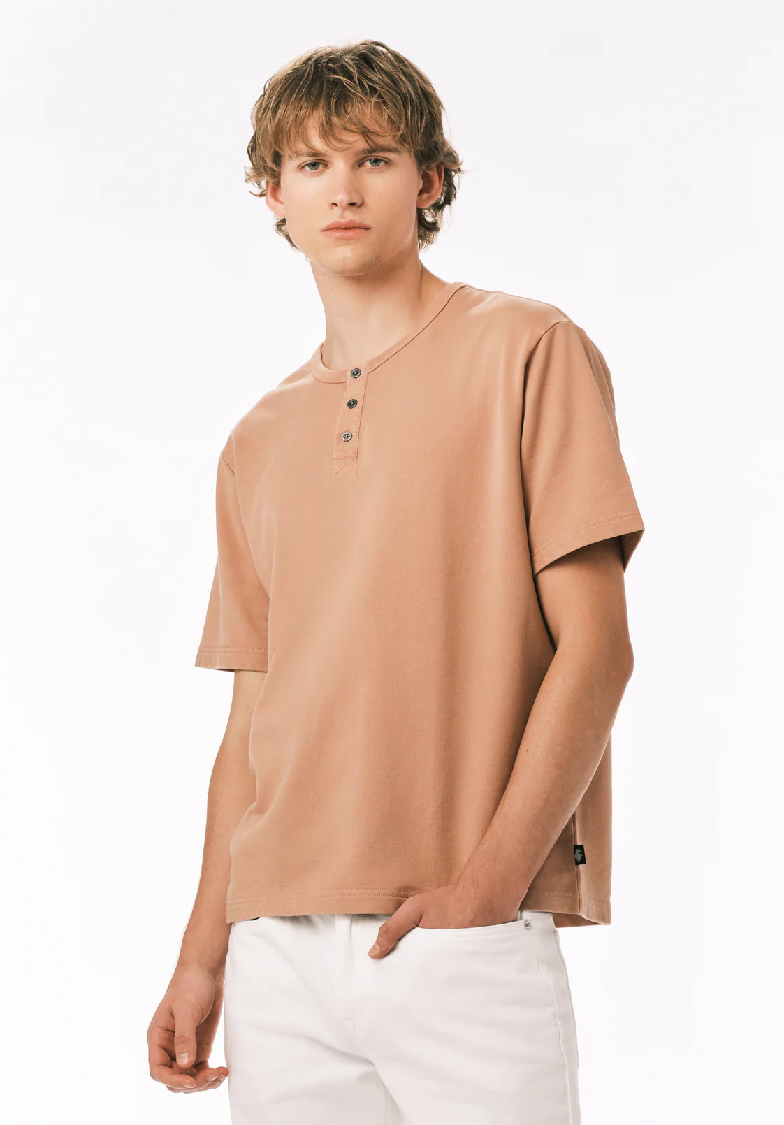 Kandor Men's Short Sleeve Henley, Roebuck - BM24782 - Image 3