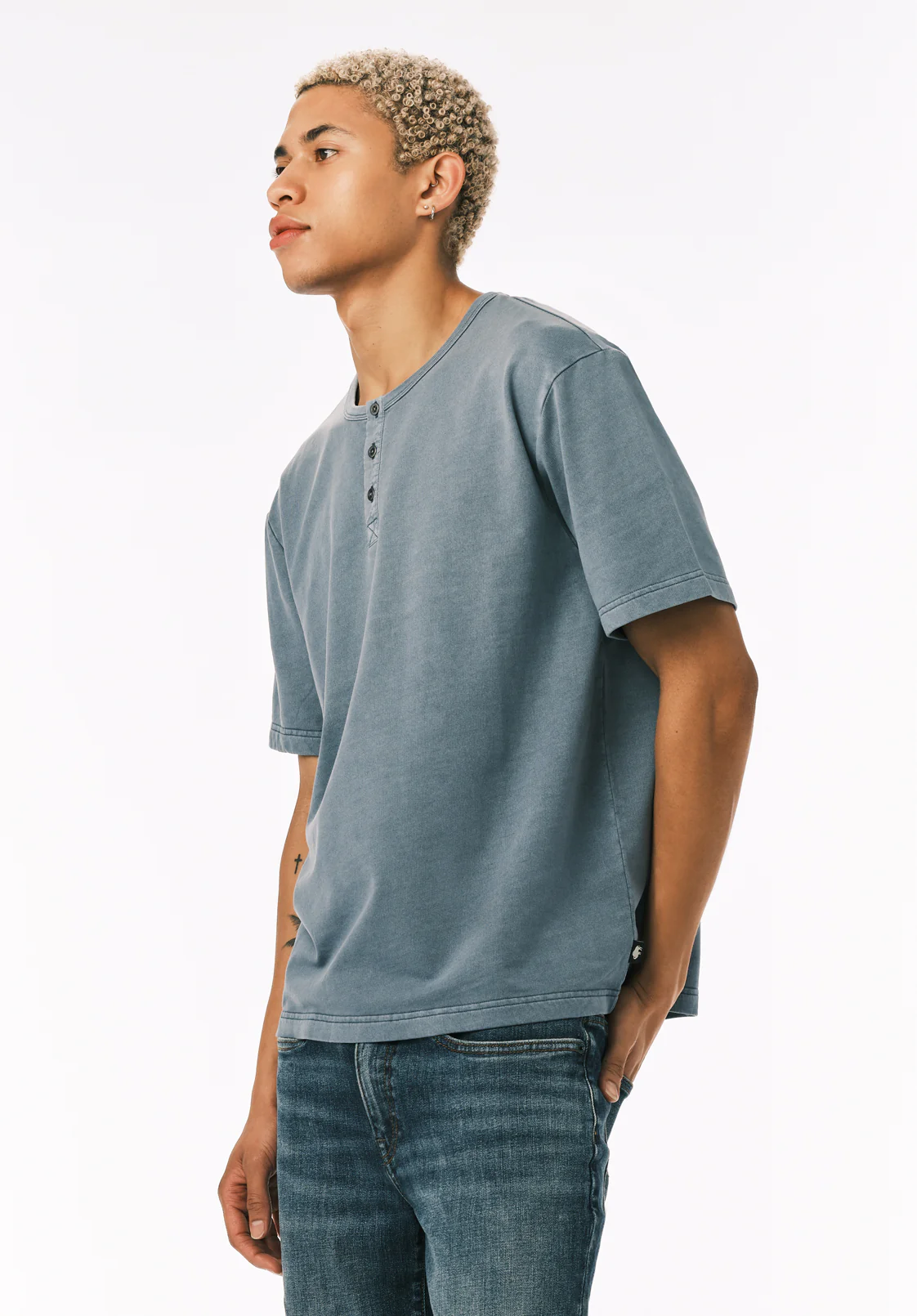 Kandor Men's Short Sleeve Henley, Mirage - BM24782 - Image 3