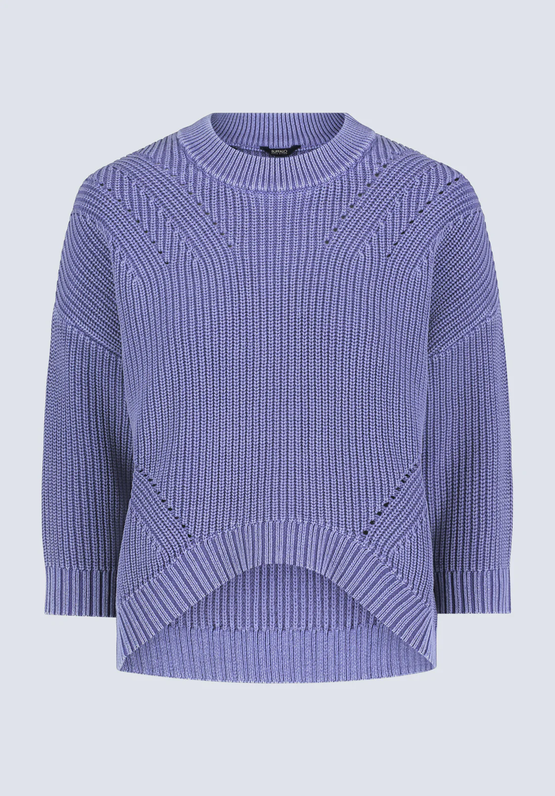 Kassandra Women's 3/4 Sleeve Pointelle Stitch Sweater, Skipper Blue - SW0100H - Image 5