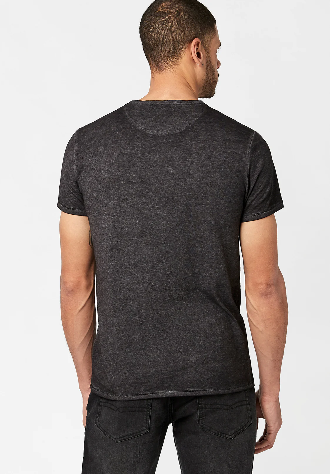 Kasum Men's Short Sleeve Henley, Black - BM21411 - Image 3