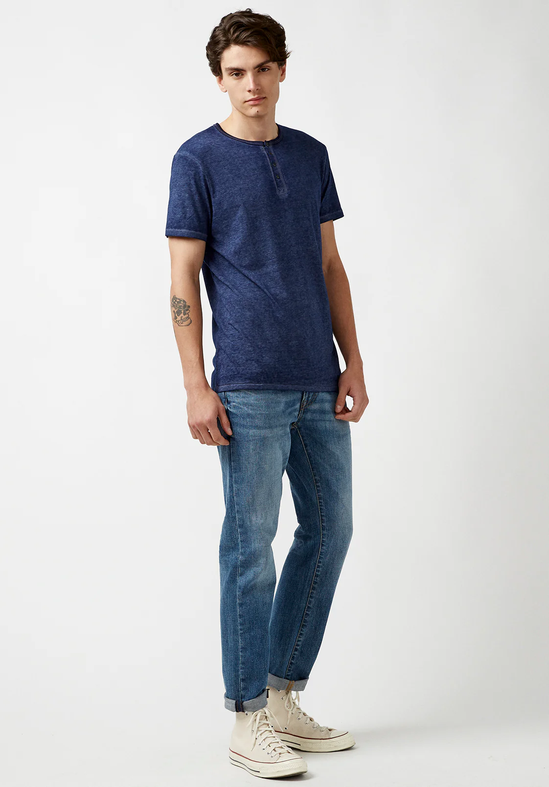 Kasum Men's Short Sleeve Henley, Whale - BM21411 - Image 4