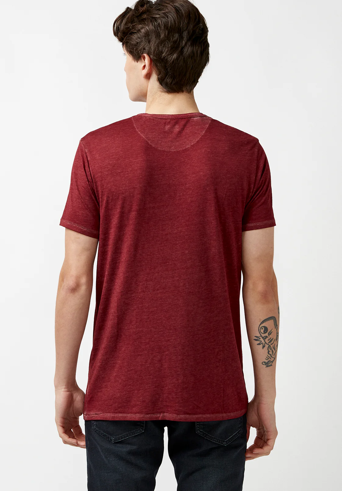 Kasum Men's Short Sleeve Henley, Cranberry - BM21411 - Image 3