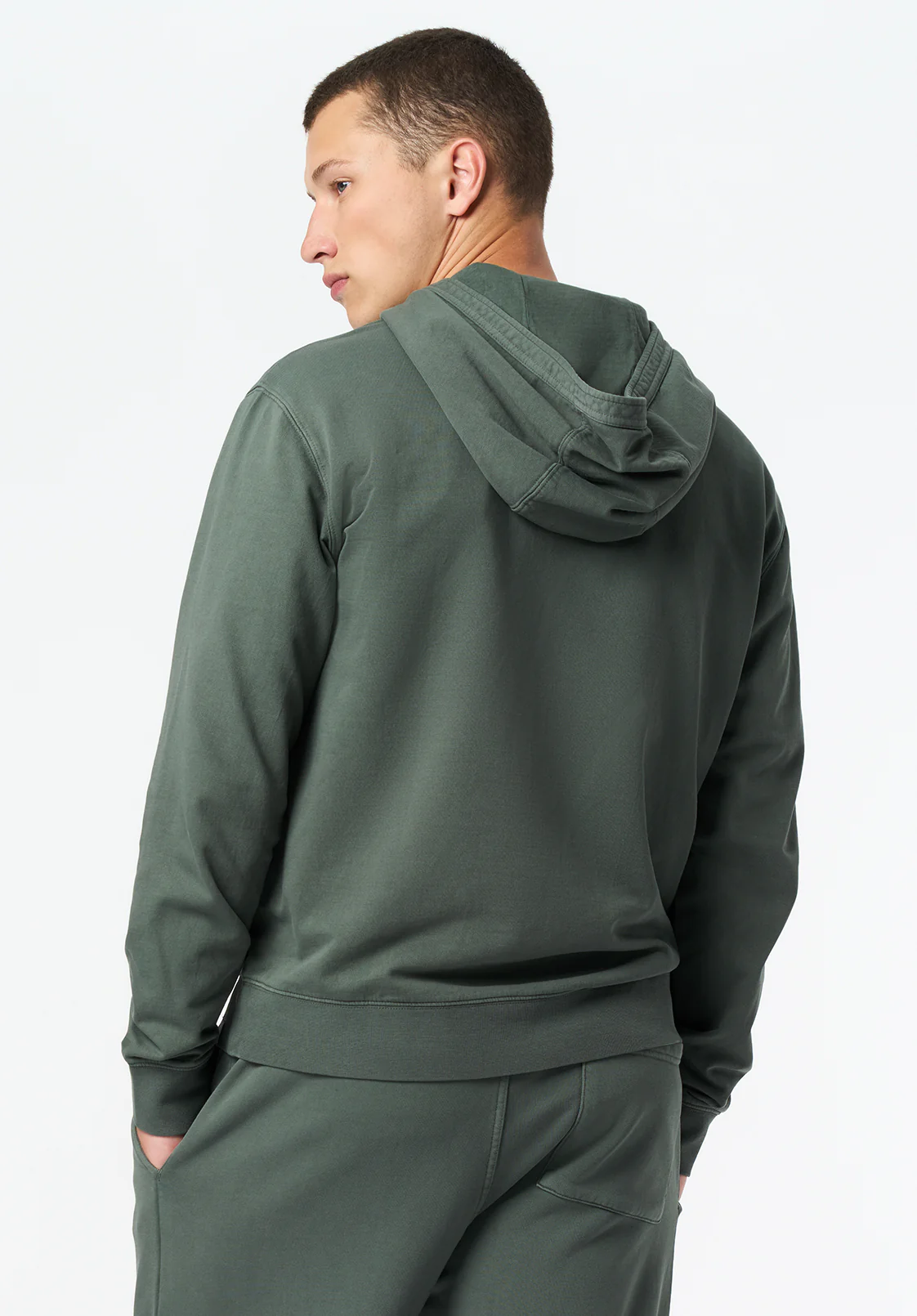 Kaye Men's Long Sleeve Relaxed Henley Hoodie, Dark Forest - BM24675 - Image 4
