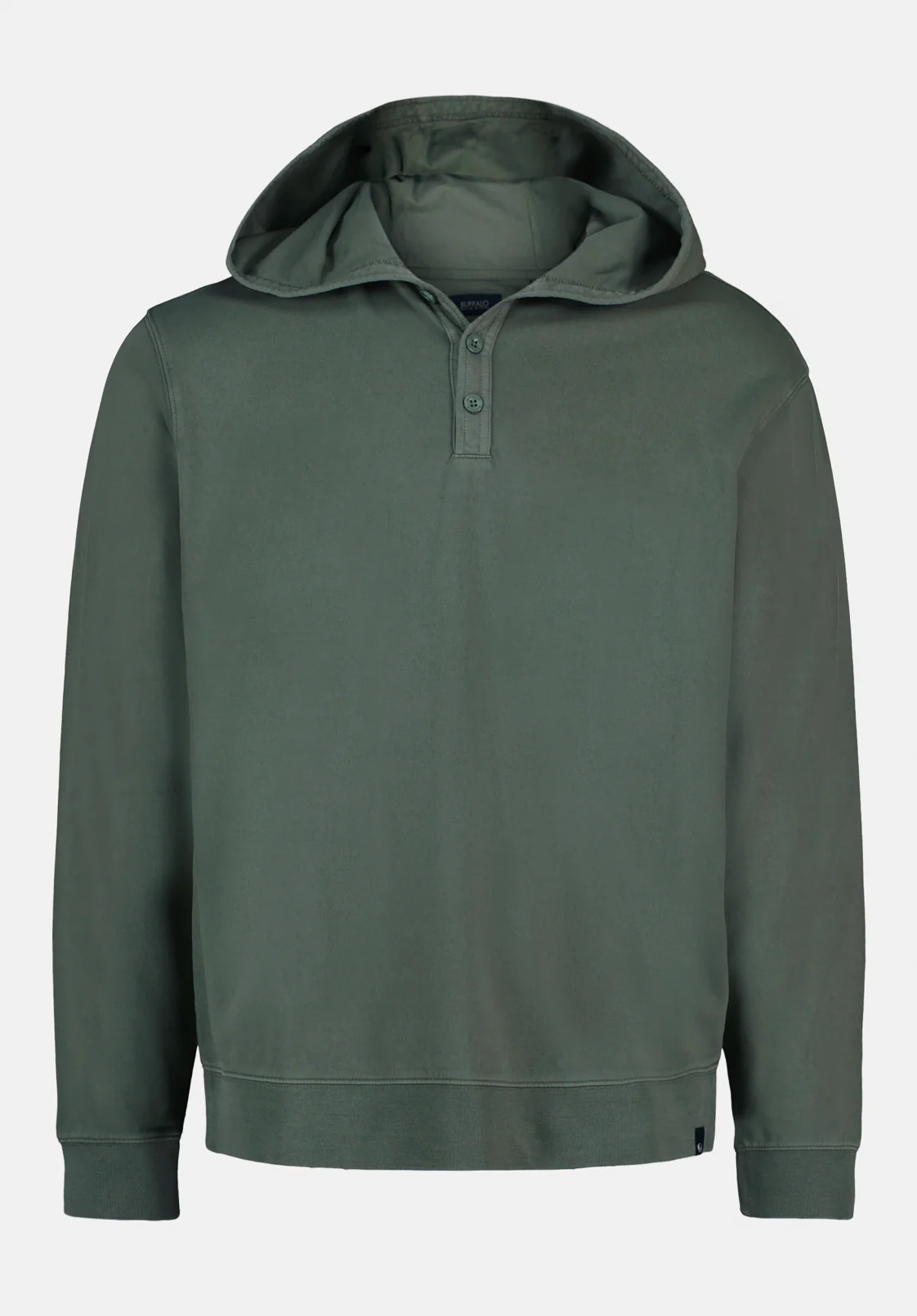 Kaye Men's Long Sleeve Relaxed Henley Hoodie, Dark Forest - BM24675 - Image 5