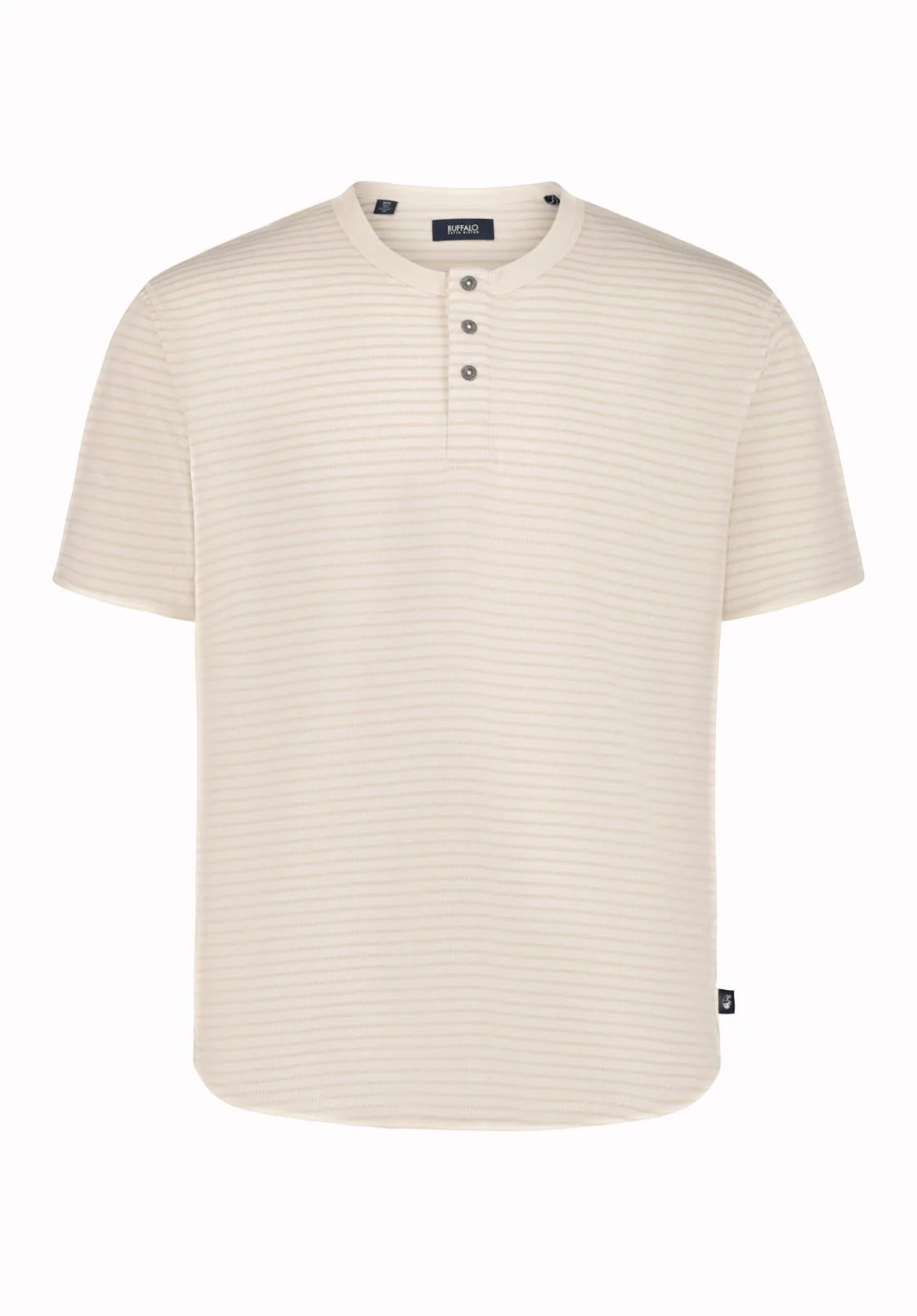 Kehlani Men's Short Sleeve Striped Henley, Milk - BM24760 - Image 5