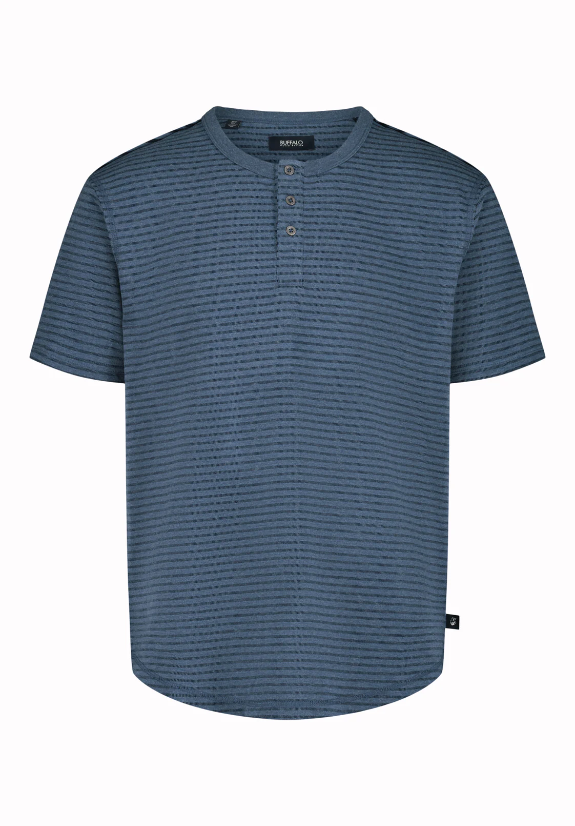 Kehlani Men's Short Sleeve Striped Henley, Vintage Indigo - BM24760 - Image 5