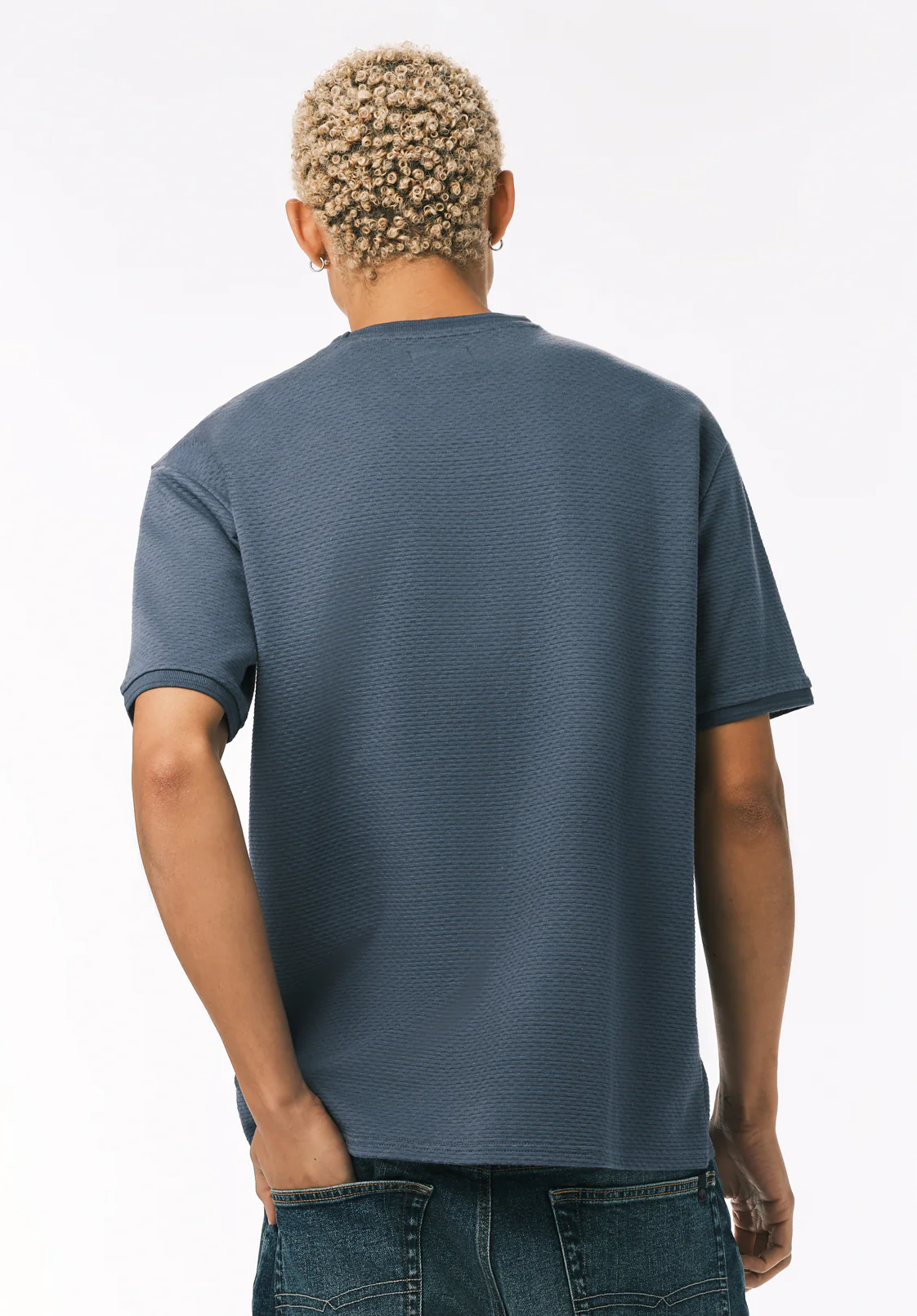Kellen Men's Textured Knit Tee, Vintage Indigo - BM24758 - Image 4