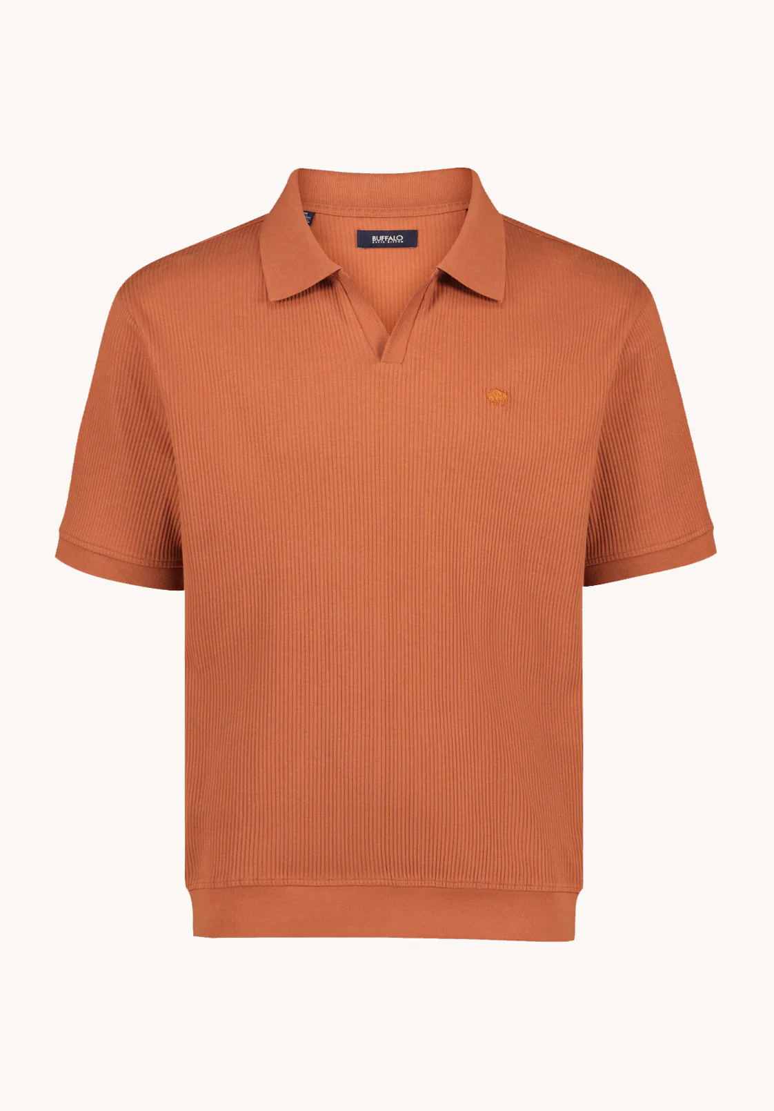 Kido Men's Short Sleeve Ribbed Polo, Coconut Shell - BM24877 - Image 6