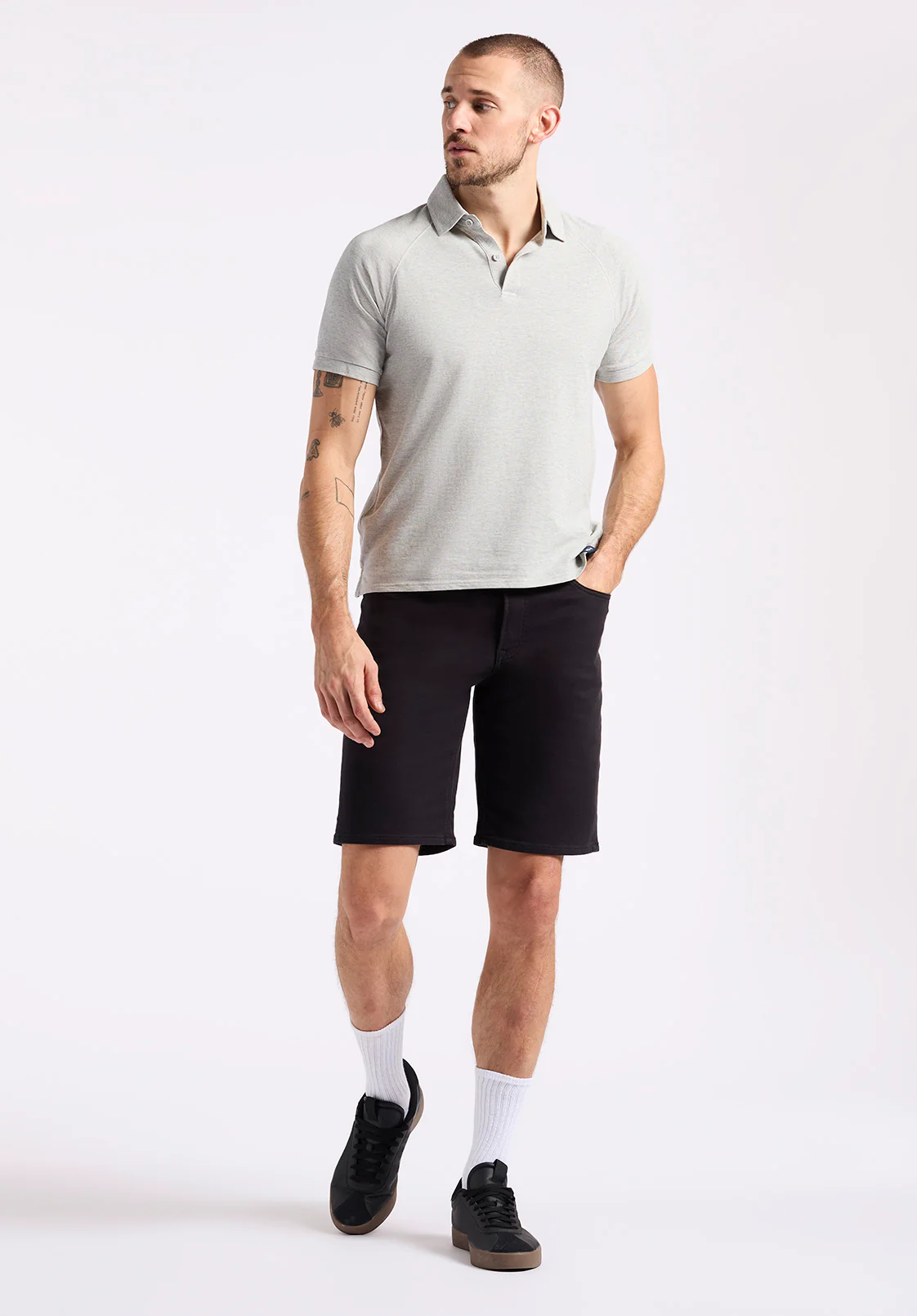 Kindell Men's Short Sleeve Pique Polo, Heather Grey - BM24608