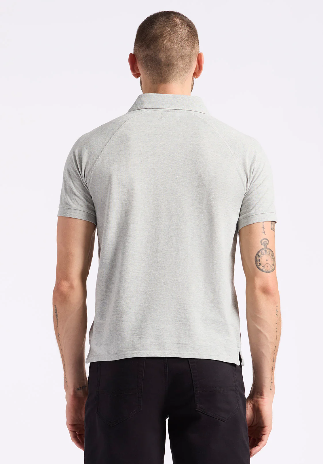 Kindell Men's Short Sleeve Pique Polo, Heather Grey - BM24608 - Image 3