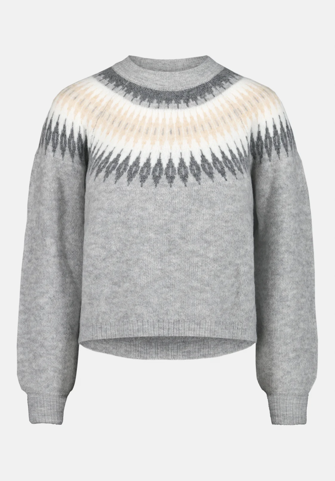 Kindra Women's Fair Isle Sweater, Lt Hr Grey - SW0158 - Image 5
