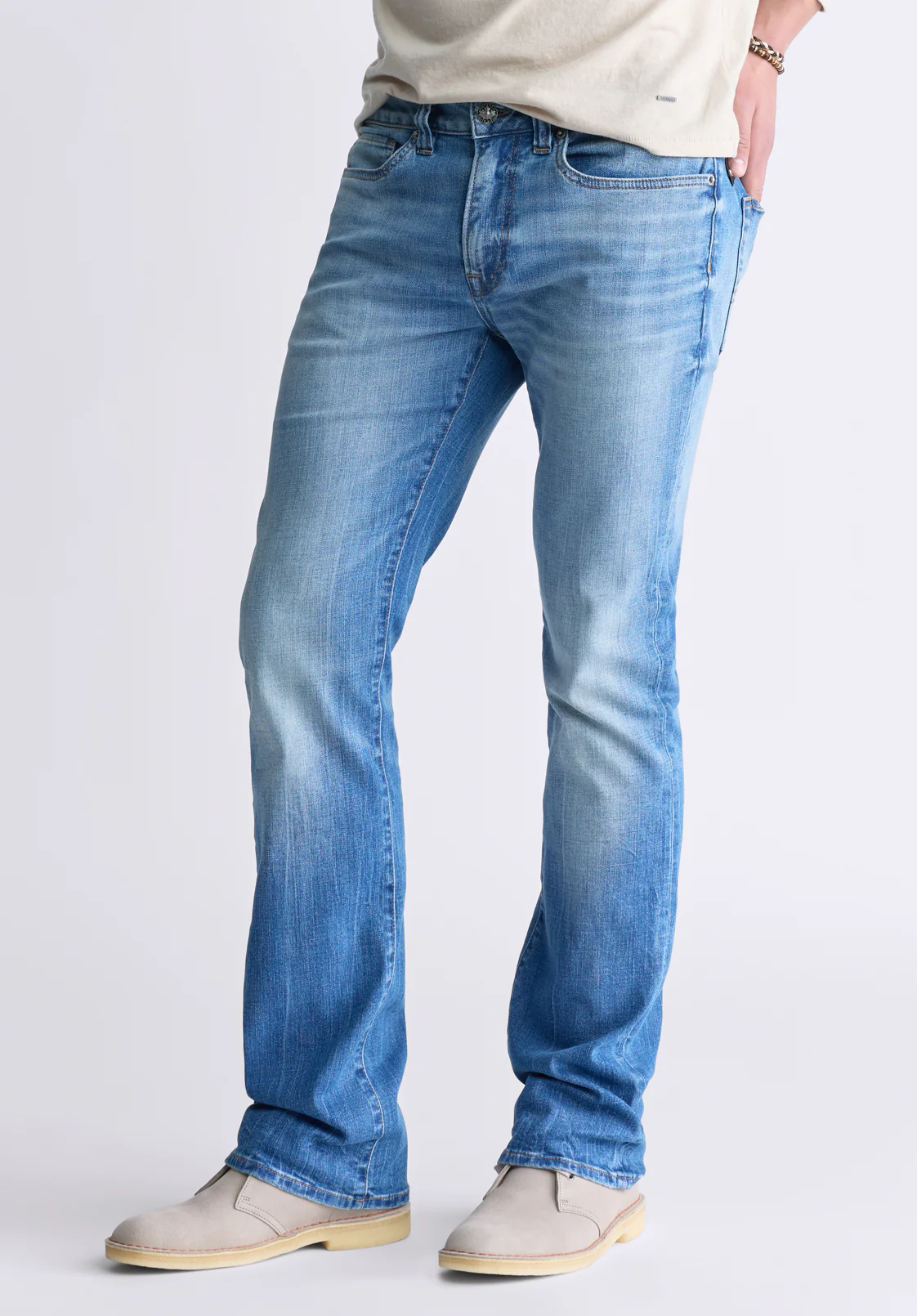 King Men's Slim Boot Jeans, Veined and Sanded - BM26004 - Image 4