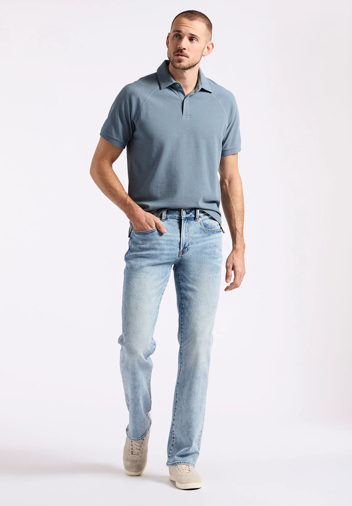 King Men's Slim Boot Jeans, Sanded and Whiskered - BM26086