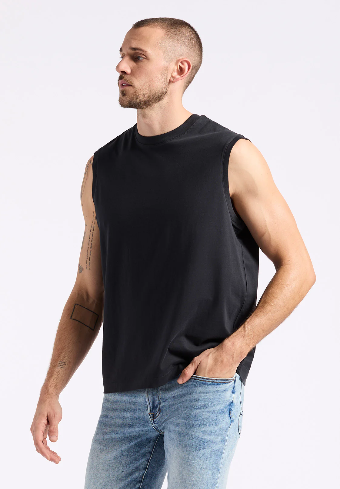 Kingster Men's Relaxed Jersey Tank, Black - BM24601 - Image 3