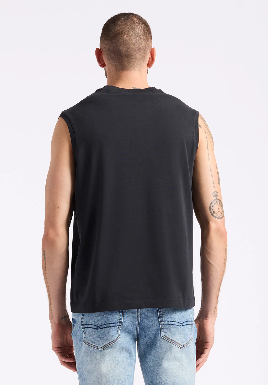 Kingster Men's Relaxed Jersey Tank, Black - BM24601 - Image 4