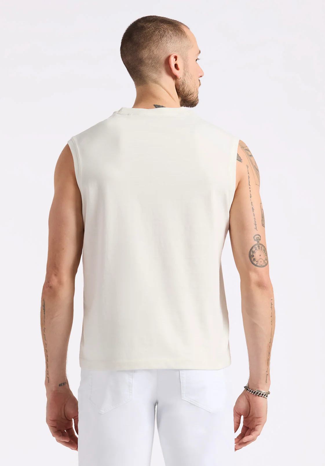 Kingster Men's Relaxed Jersey Tank, Milk - BM24601 - Image 3