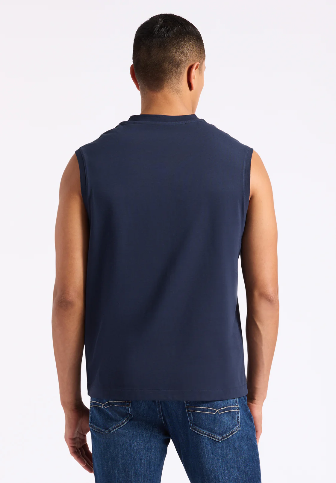 Kingster Men's Relaxed Jersey Tank, Midnight Blue - BM24601 - Image 4
