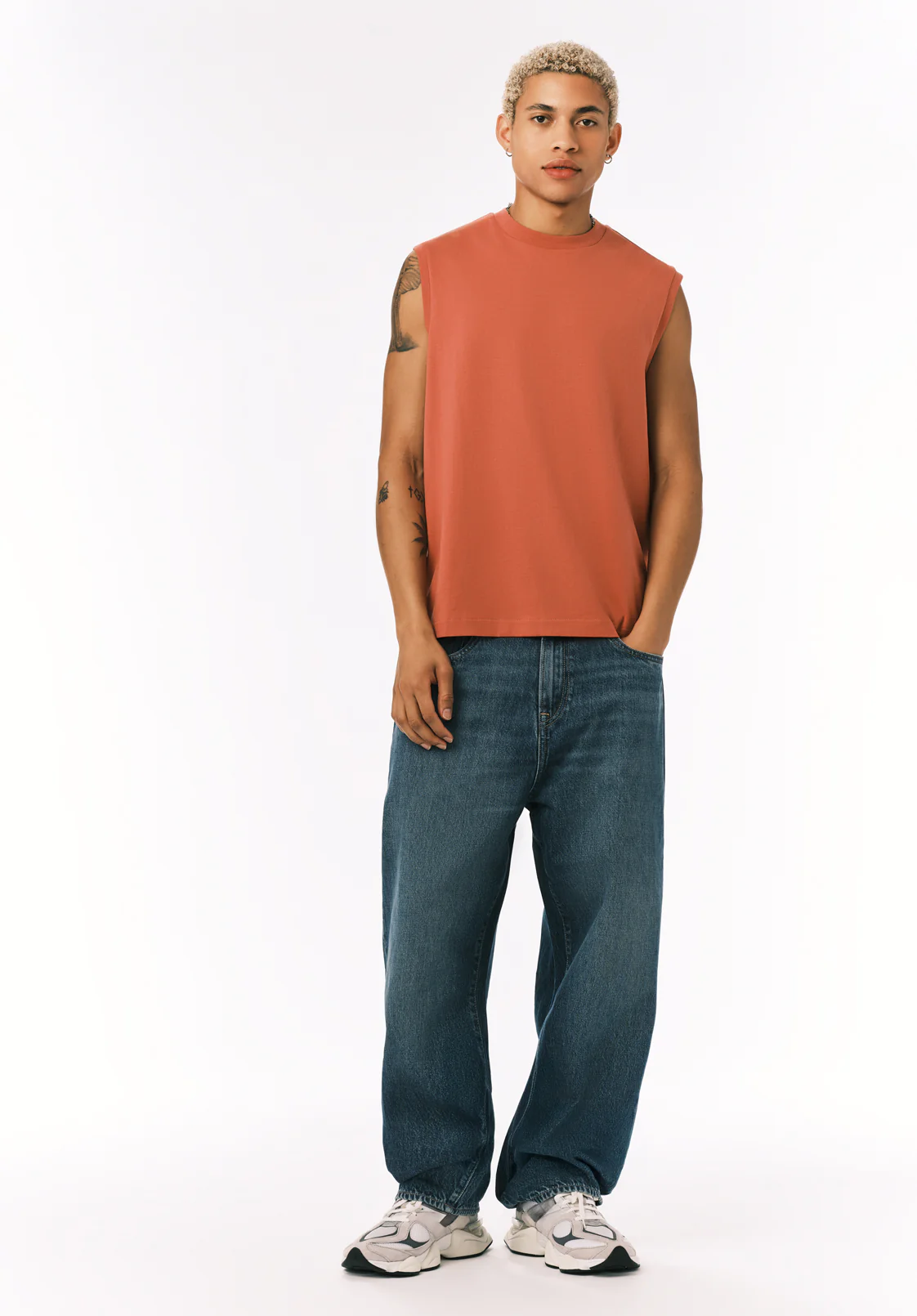 Kingster Men's Relaxed Jersey Tank, Mineral Red - BM24601