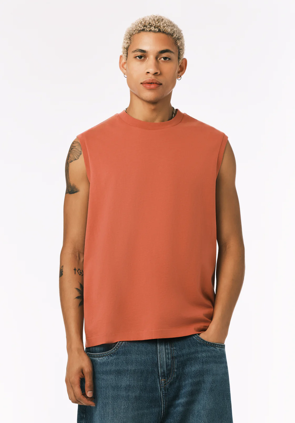 Kingster Men's Relaxed Jersey Tank, Mineral Red - BM24601 - Image 2