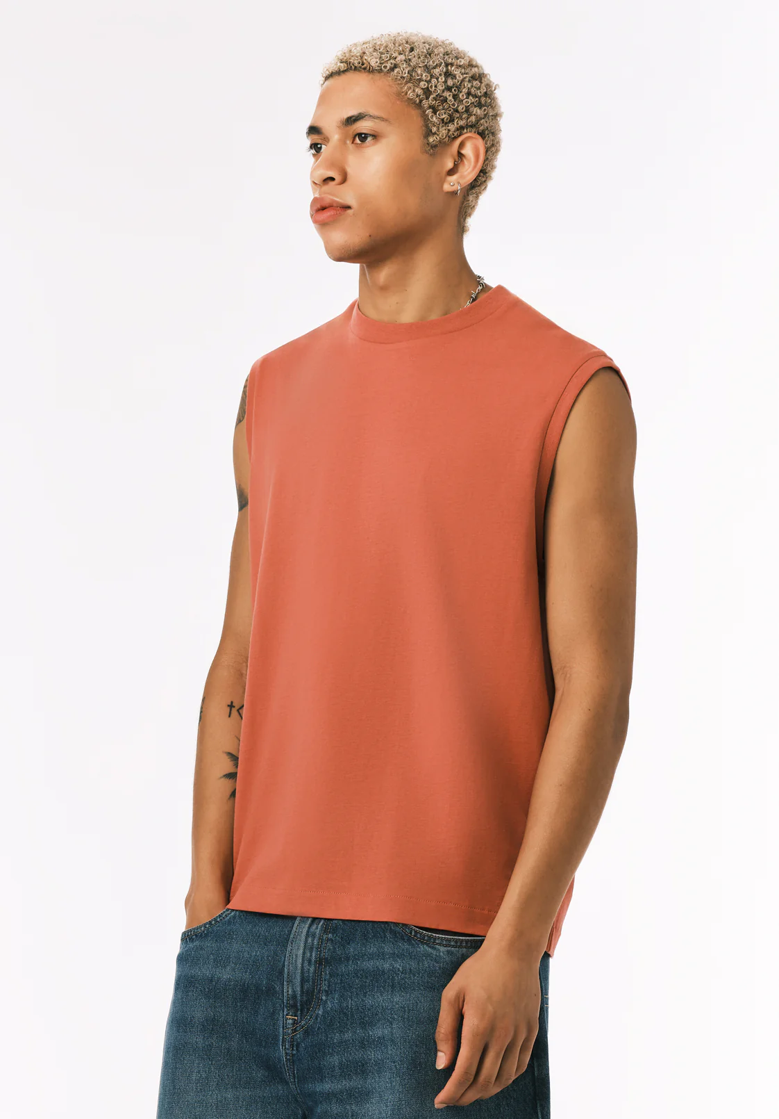 Kingster Men's Relaxed Jersey Tank, Mineral Red - BM24601 - Image 3