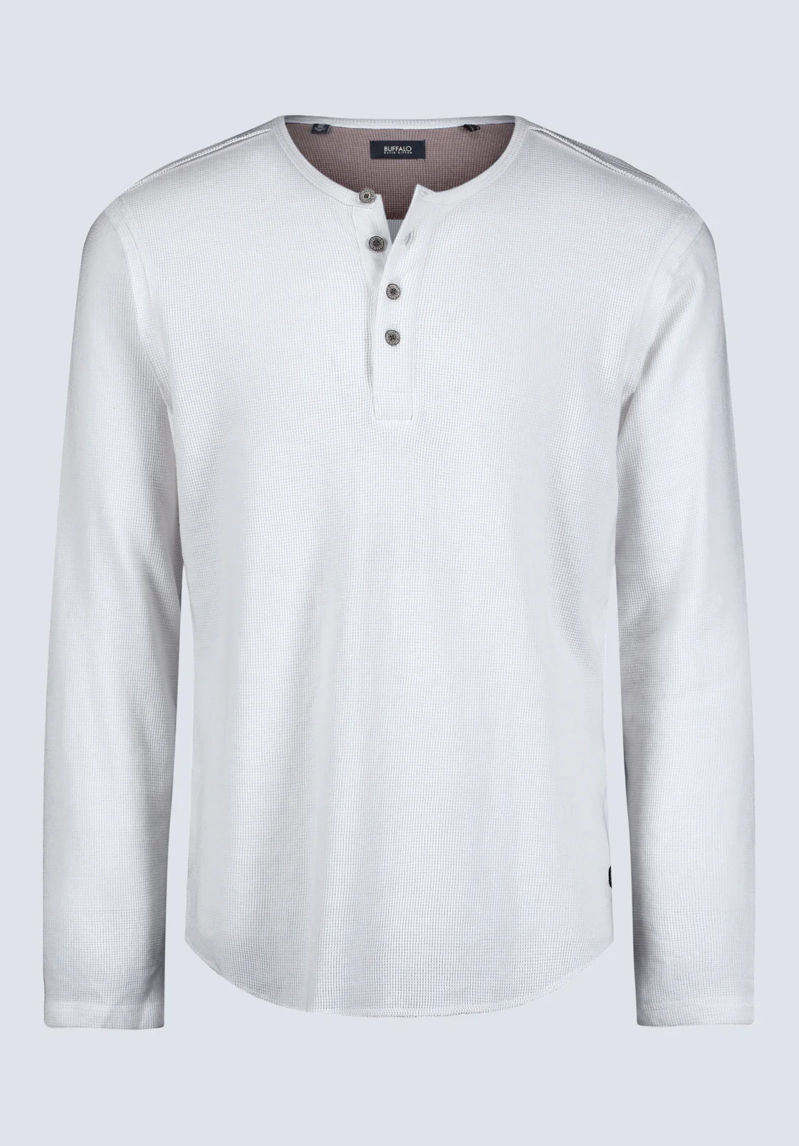 Kipato Men's Long Sleeve Henley, Blanc De Blanc - BM24434 - Image 6