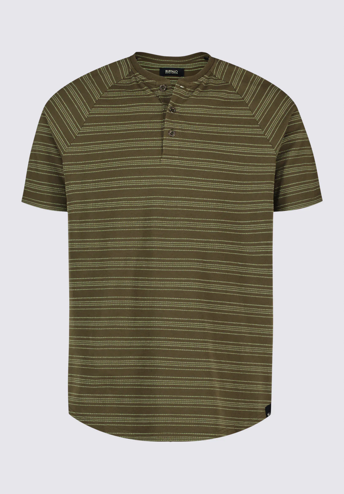 Klaus Men's Short Sleeve Striped Henley, Fern - BM24630 - Image 6