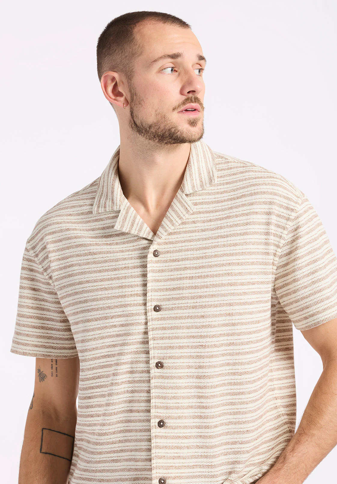 Koddy Men's Short Sleeve Striped Jersey Shirt, Woodsmoke - BM24599 - Image 4