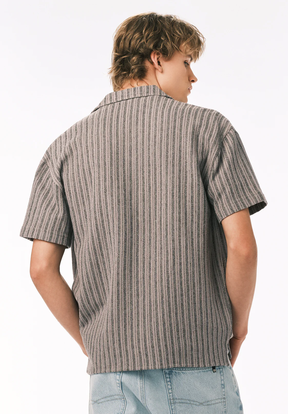 Koddy Men's Short Sleeve Boxy Striped Shirt, Meteorite - BM24869 - Image 4