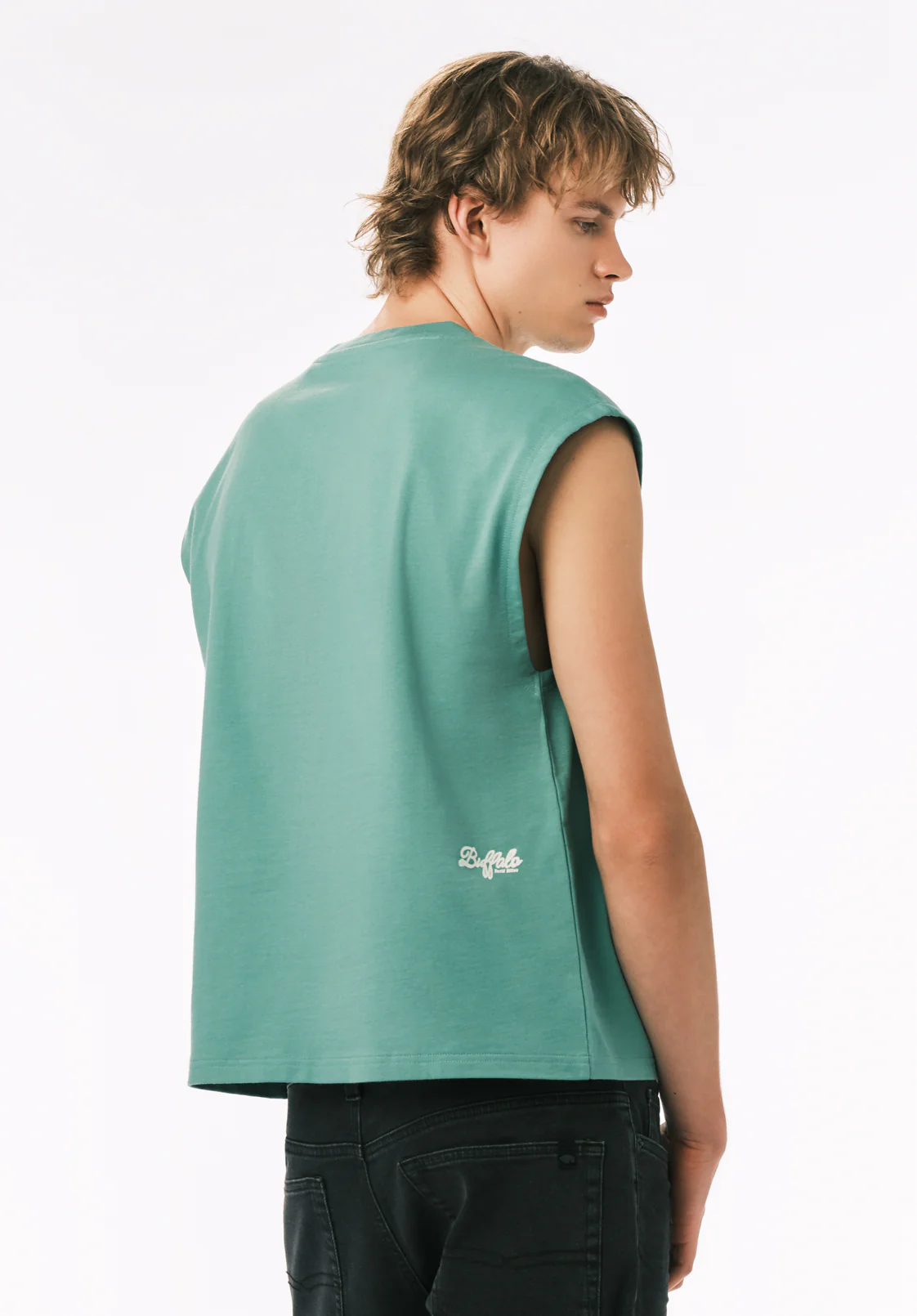 Kurt Men's Cropped Graphic Tank, Gossamer Green - BM24860 - Image 4