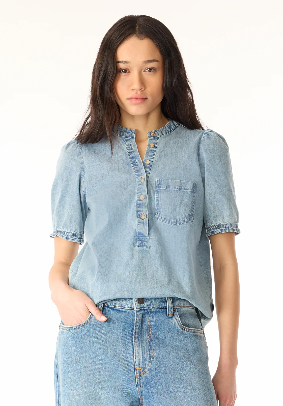 Lenore Women's Puffed Sleeve Blouse, Classic Vintage - WT0191P - Image 2