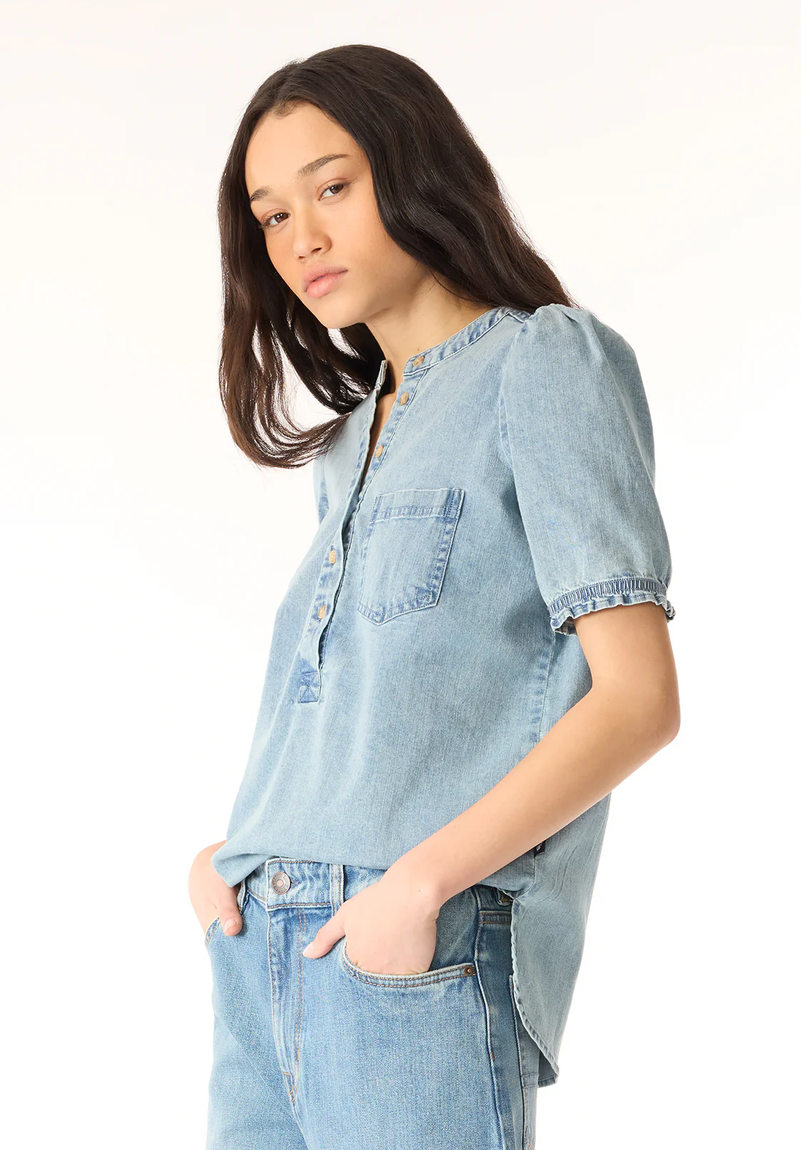 Lenore Women's Puffed Sleeve Blouse, Classic Vintage - WT0191P - Image 3