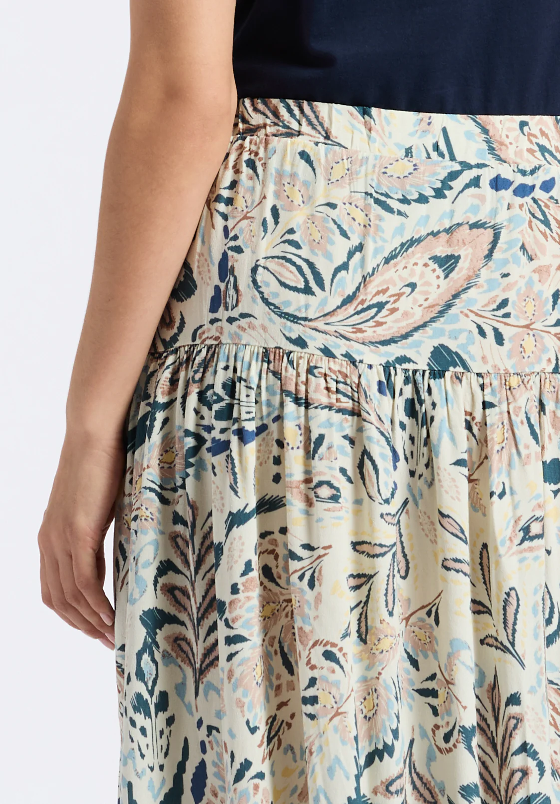 Lupita Women's Printed Tiered Midi Skirt, Paisley - WS0016P - Image 5