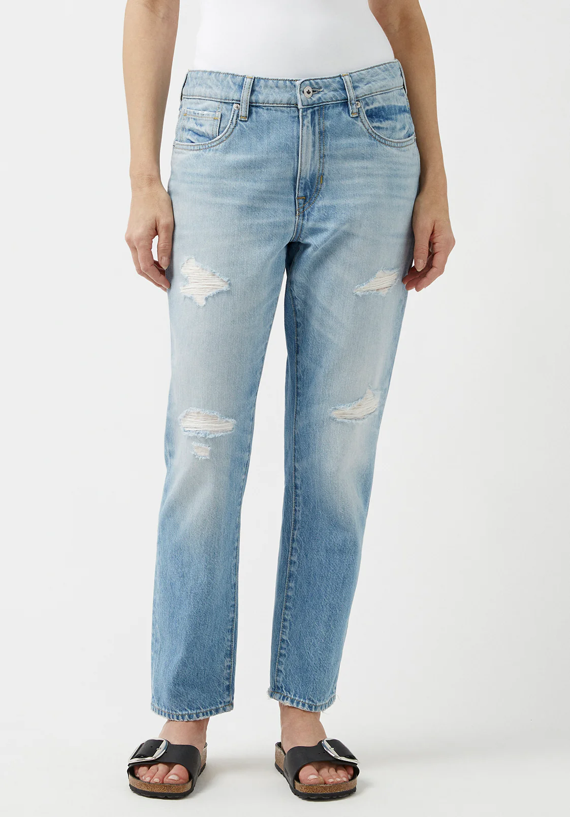 Madison Women's Relaxed Boyfriend Jeans, Used and Sanded - BL15871