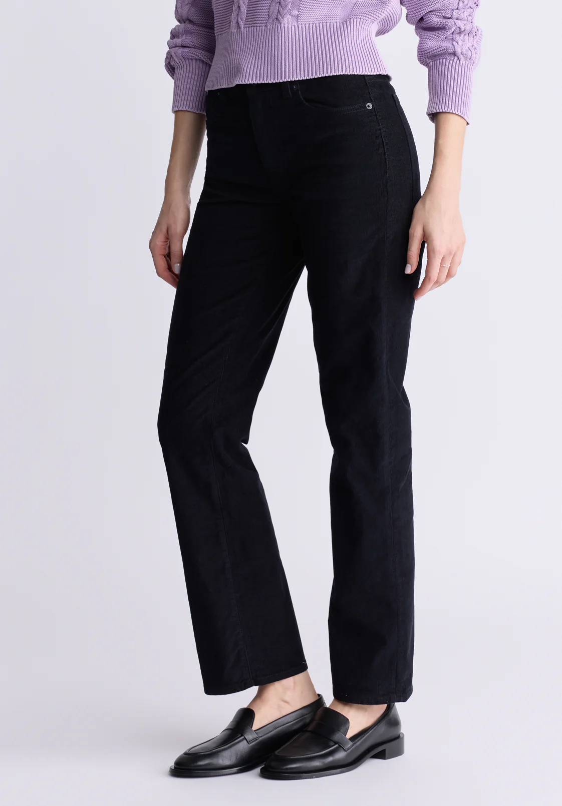 Mary Women's Mid Rise Straight Pants, Black - BL16007 - Image 4
