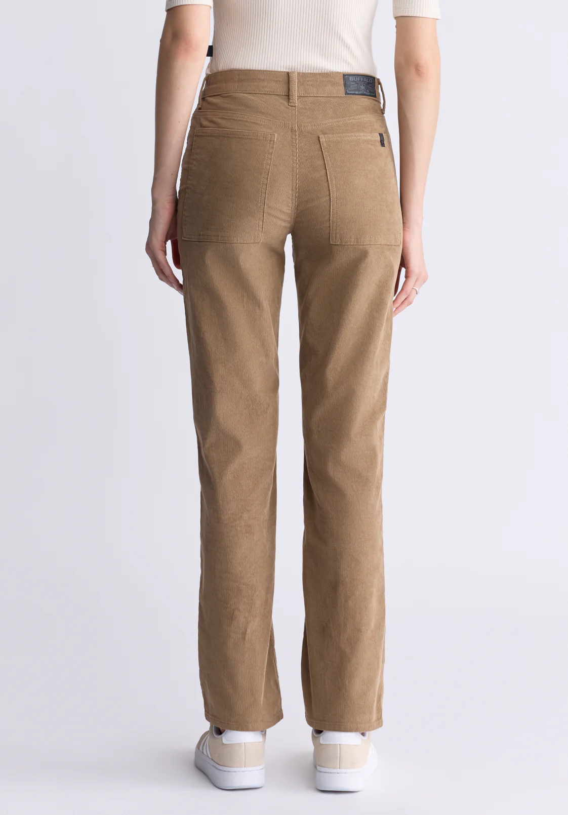 Mary Women's Mid Rise Straight Pants, Dark Beige - BL16007 - Image 3
