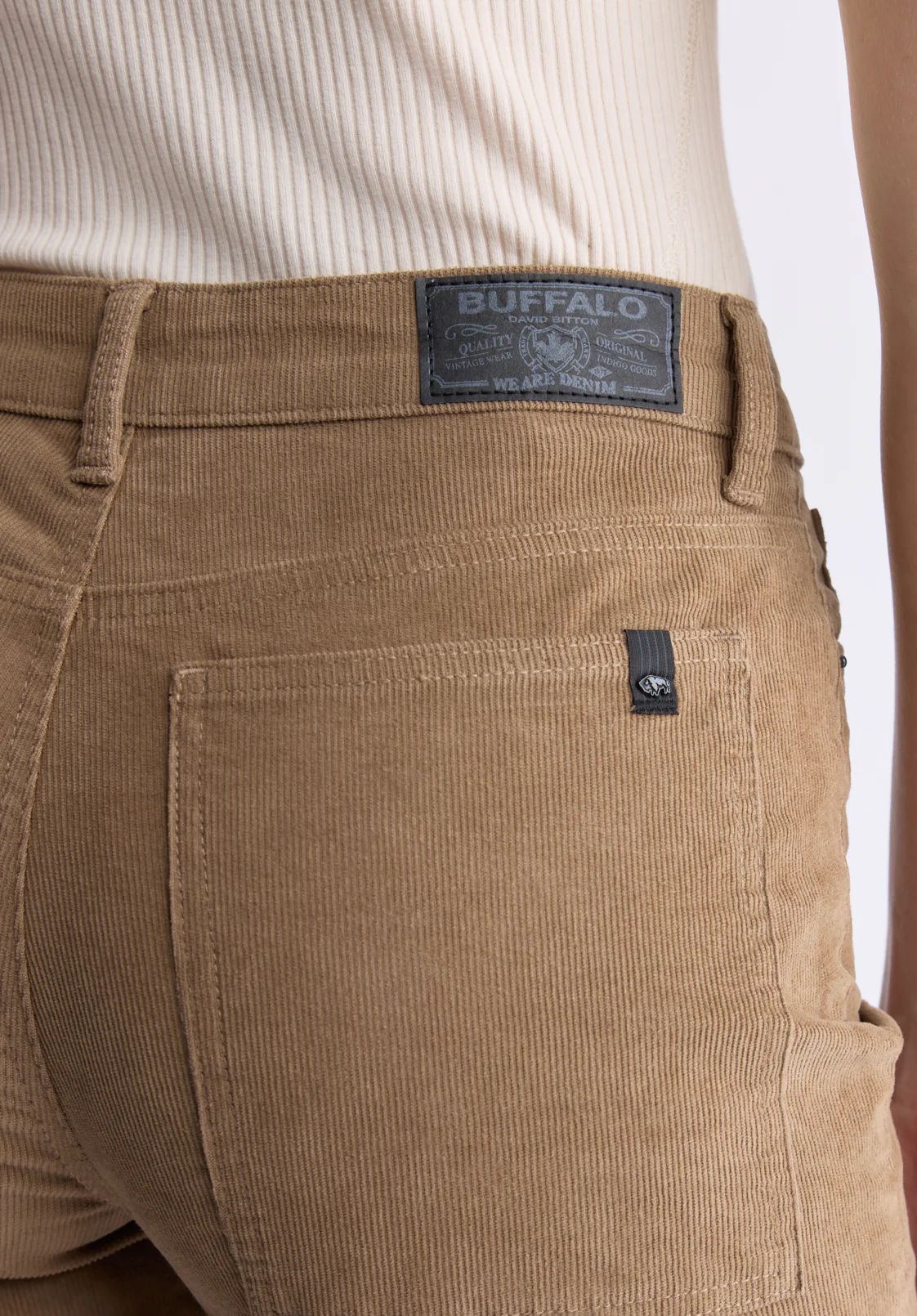 Mary Women's Mid Rise Straight Pants, Dark Beige - BL16007 - Image 5