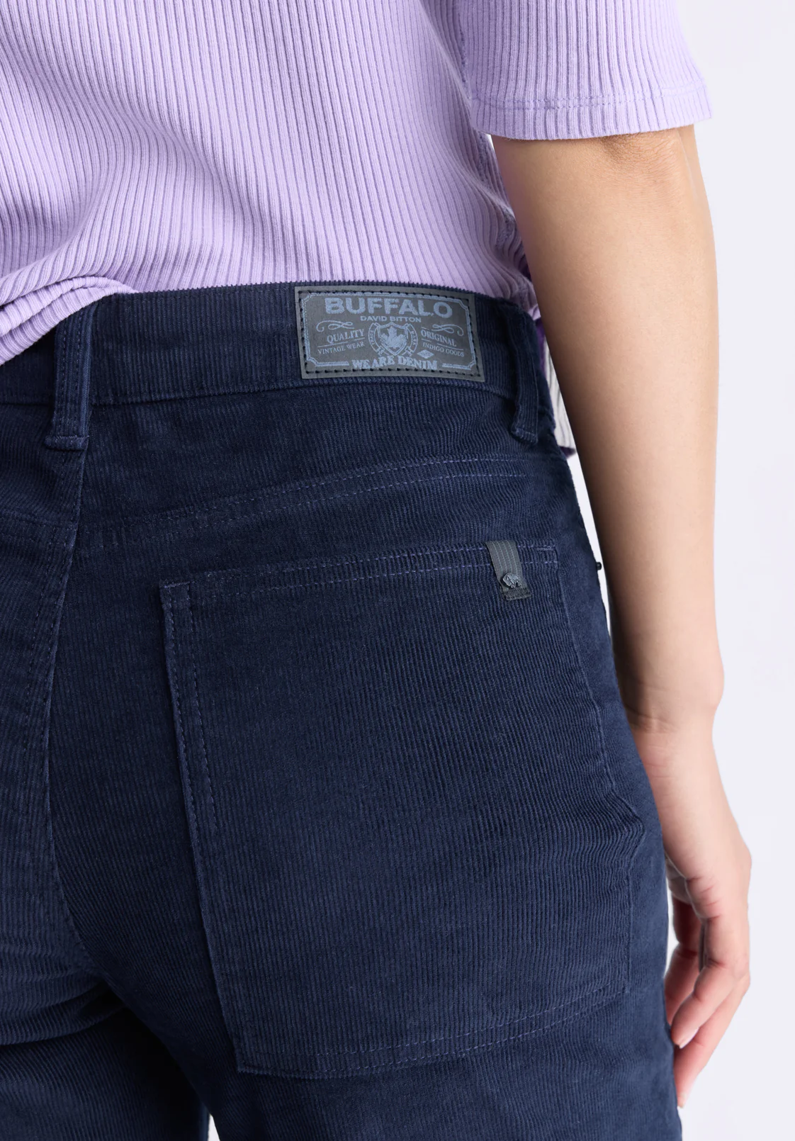 Mary Women's Mid Rise Straight Pants, Navy - BL16007 - Image 5