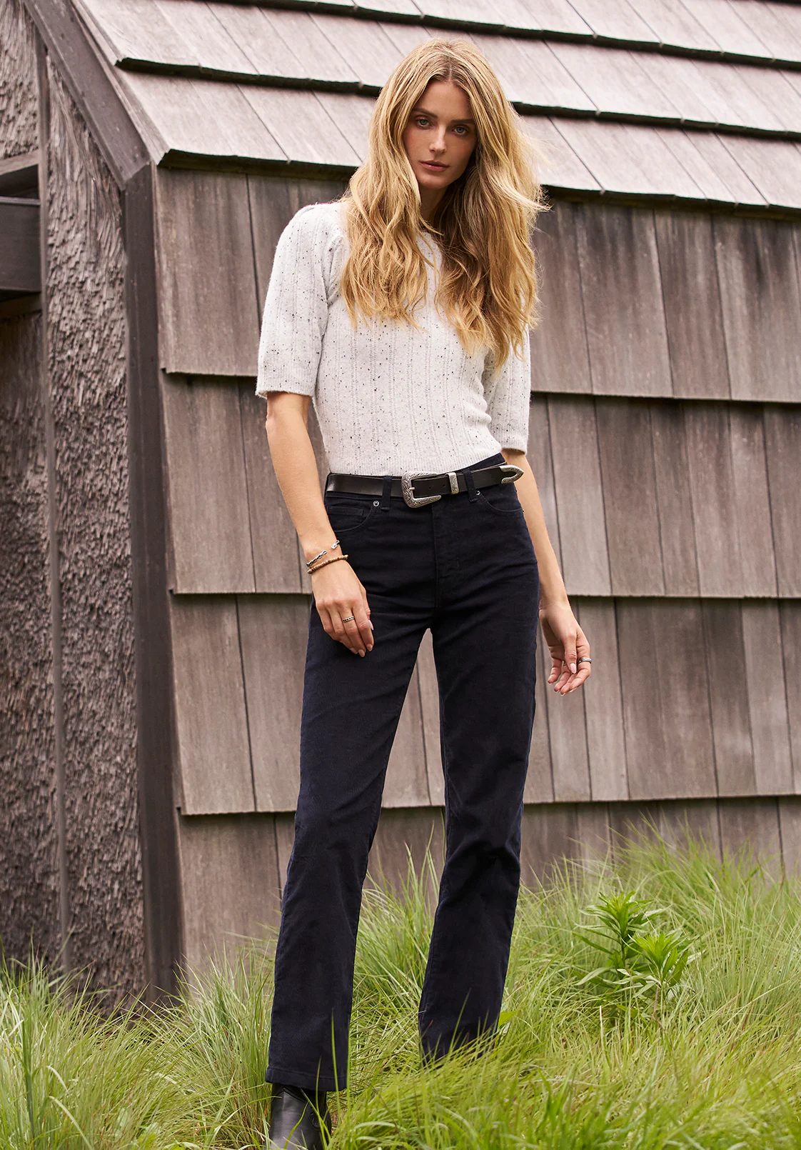 Mary Women's Mid Rise Straight Pants, Navy - BL16007 - Image 8