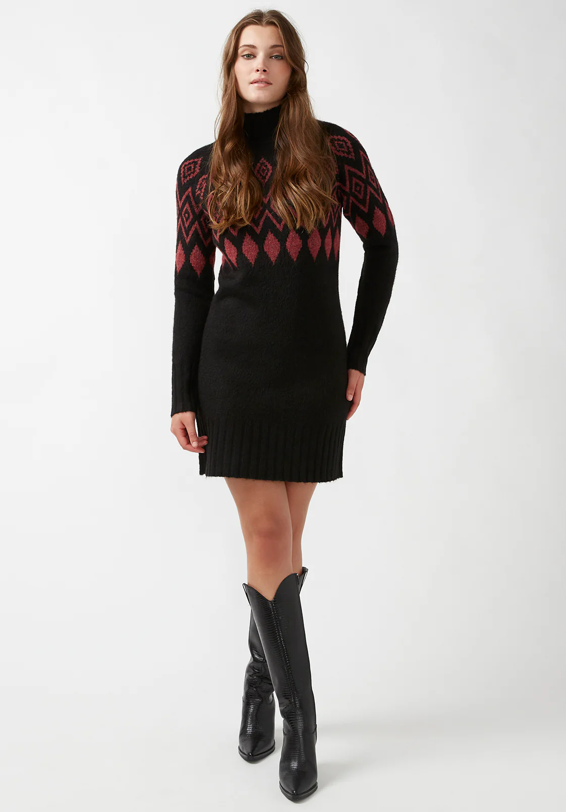 Massima Women's Sweater Dress, Black - SD0001H - Image 3