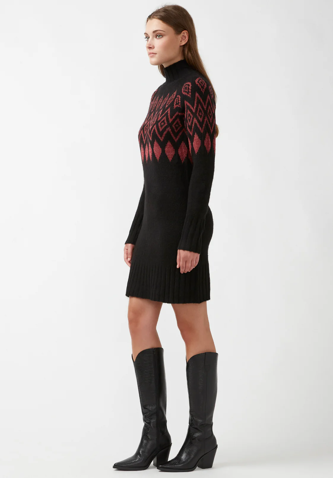Massima Women's Sweater Dress, Black - SD0001H - Image 5