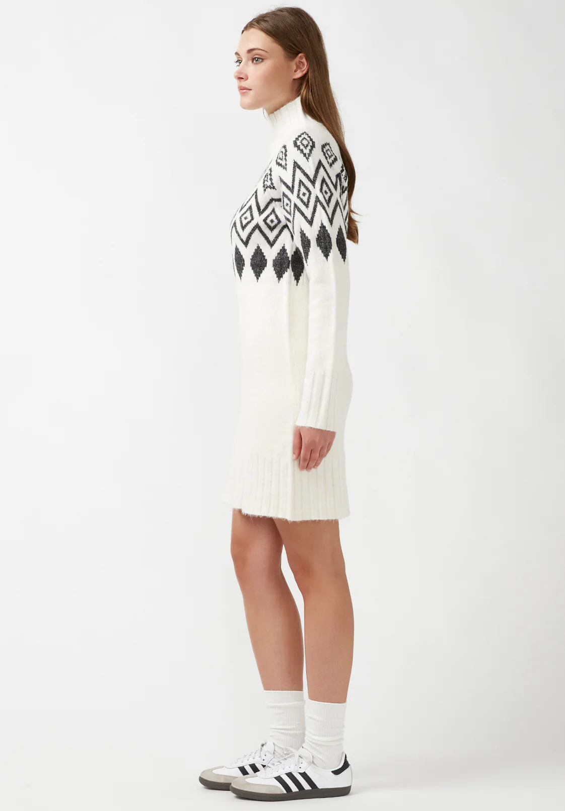 Massima Women's Sweater Dress, Ivory - SD0001H - Image 5