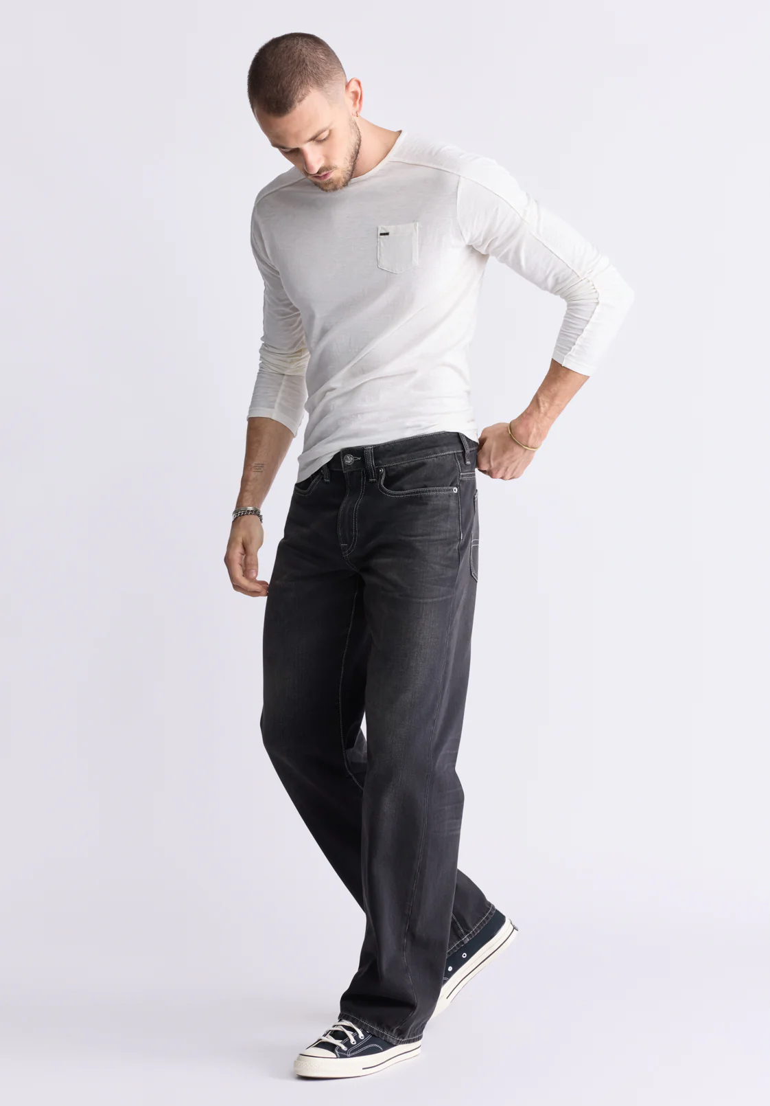 Matt Men's Loose Fit Jeans, Vintage Sanded - BM26007 - Image 6
