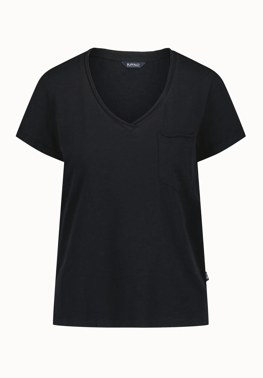Moxie Women's V-Neck Slub Tee, Black - KT0179P - Image 5