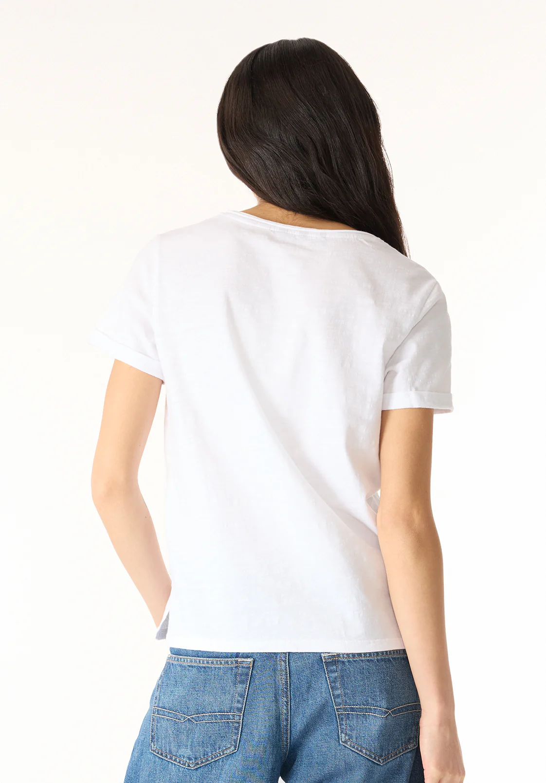 Moxie Women's V-Neck Slub Tee, White - KT0179P - Image 4