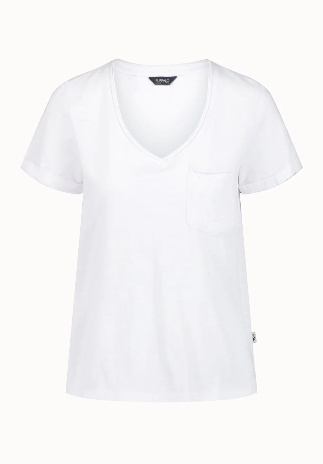 Moxie Women's V-Neck Slub Tee, White - KT0179P - Image 5