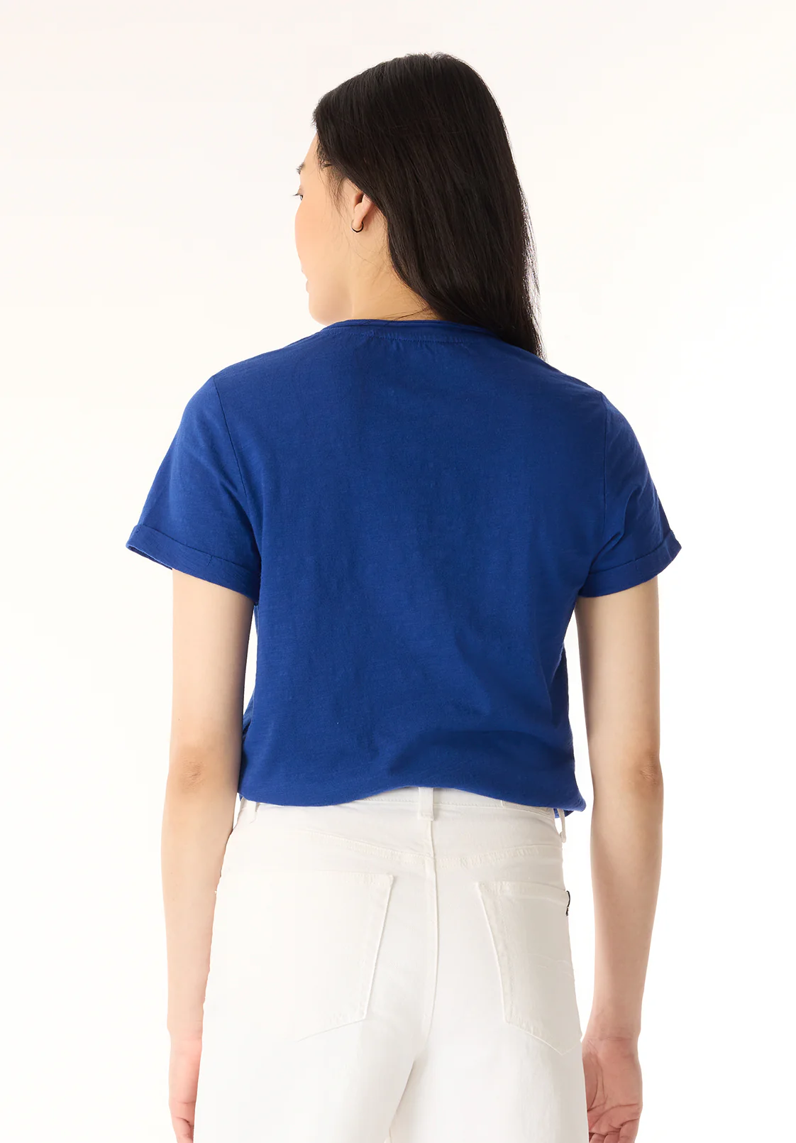 Moxie Women's V-Neck Slub Tee, Sodalite Blue - KT0179P - Image 4